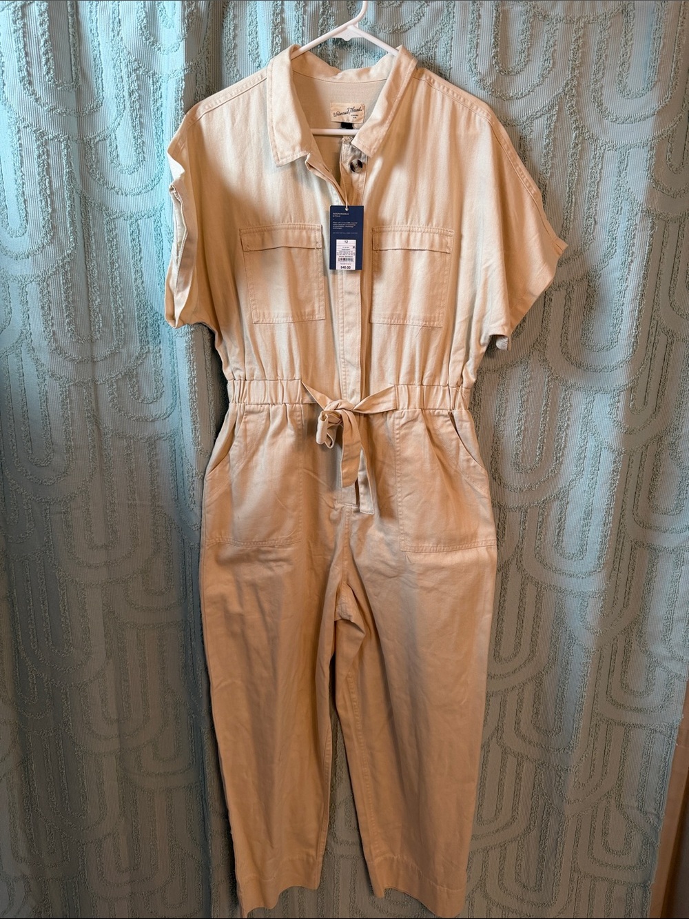 Beige Utility Tie-Waist Jumpsuit - Women